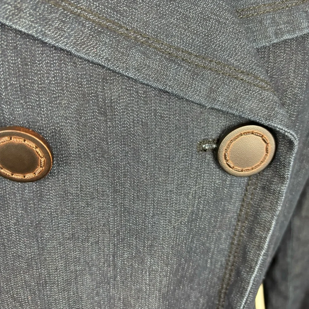 FOCUS-2000 Denim Trench Coat-fully lined/belted-Woman’s 14-EUC - Picture 4 of 14